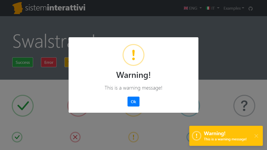 Swalstrap per Bootstrap 4